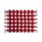 Hello Honey® Red & White Plaid Woven Acrylic Throw with Fringe